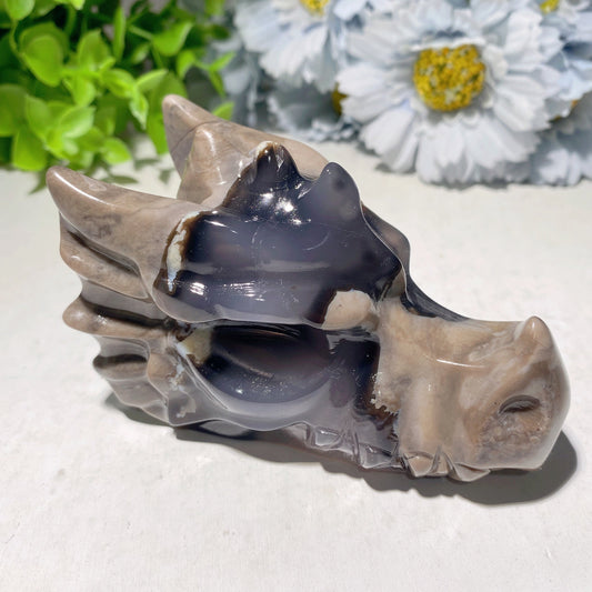 4.0" Volcanno Agate Dragon Head Crystal Carvigs Bulk Wholesale