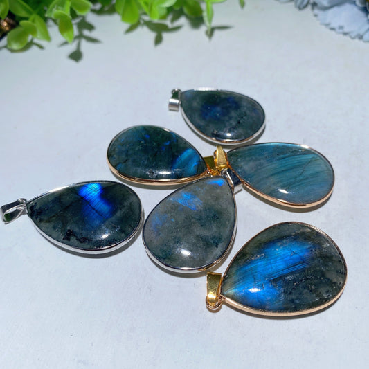 1.5" Labradorite Water Drop Shape Pendant Bulk Wholesale