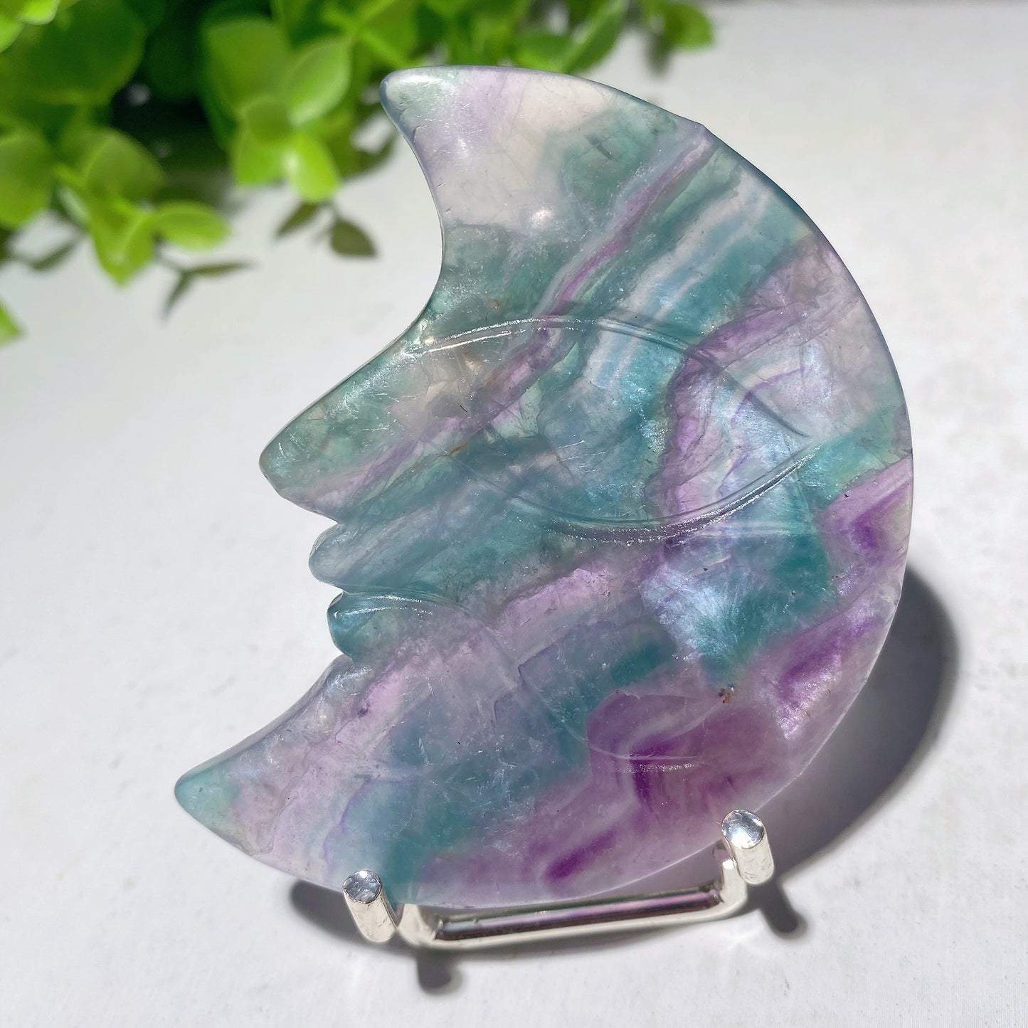 2.3"-3.0" Fluorite Moon Face Carvings Bulk Wholesale