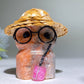 Raw Crystal Child Carving with Straw Hat Crystal Healing Bulk Wholesale