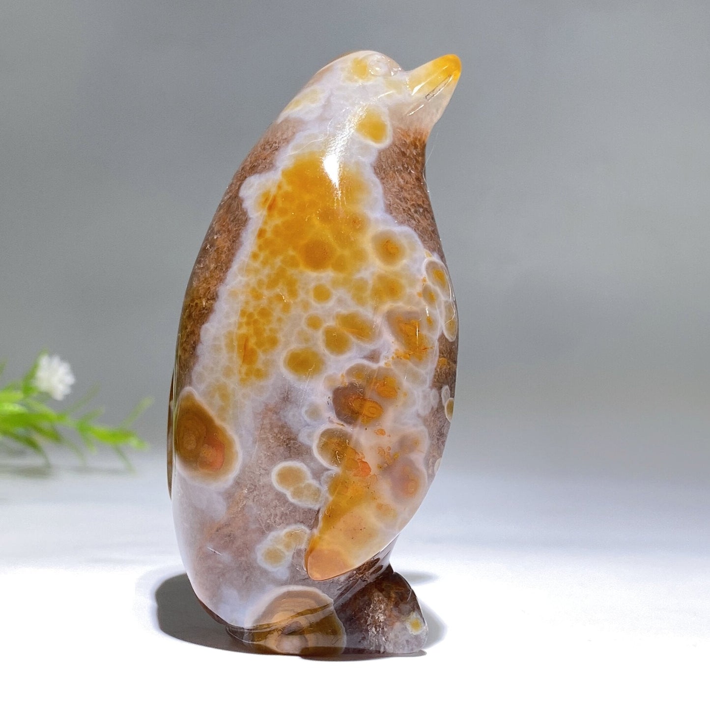 3.2" Unique Druzy Agate in Quartz Penguin Carving Crystal Healing Bulk Wholesale