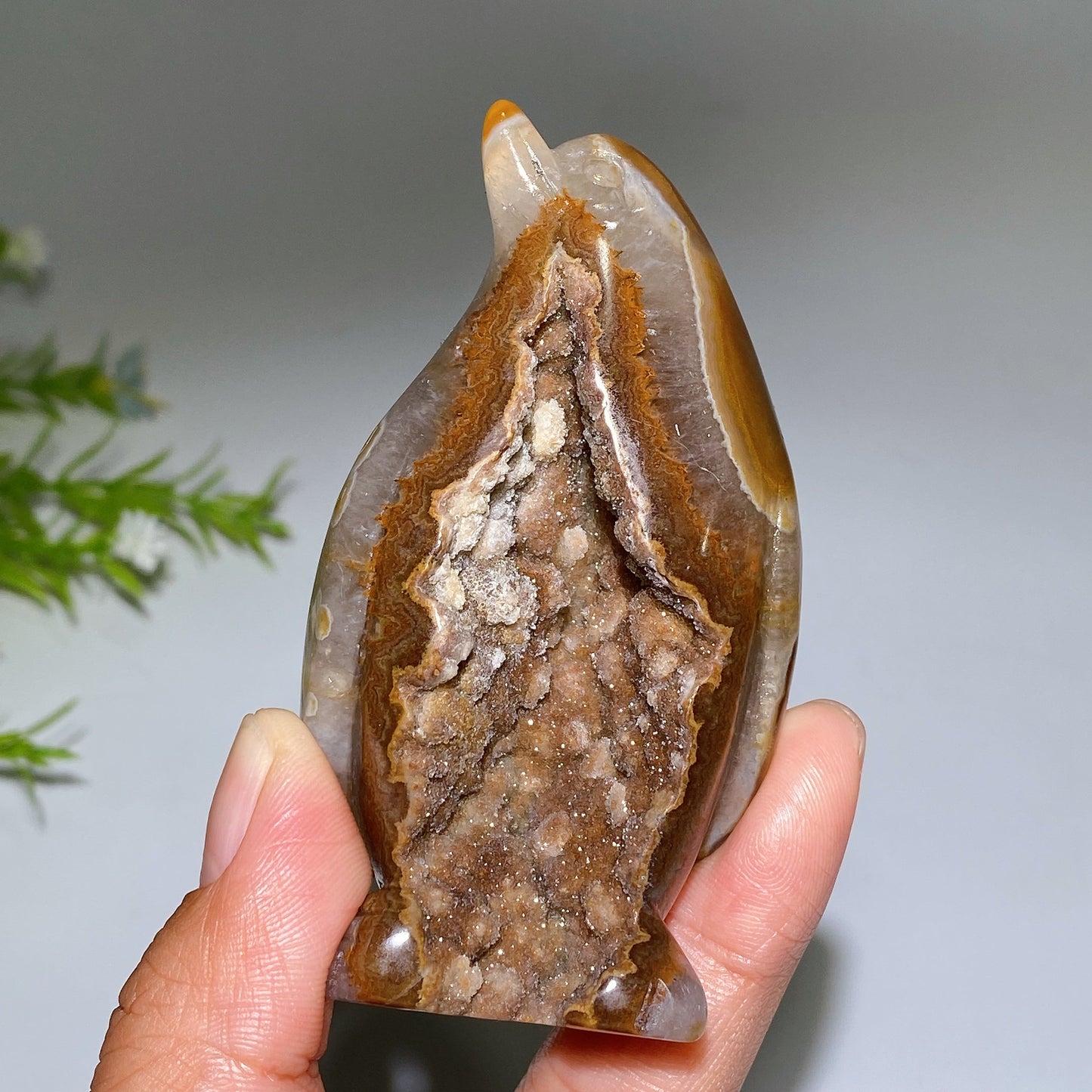 3.2" Unique Druzy Agate in Quartz Penguin Carving Crystal Healing Bulk Wholesale