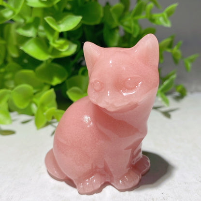 2.3" Mixed Crystal Cat Carvings Bulk Wholesale