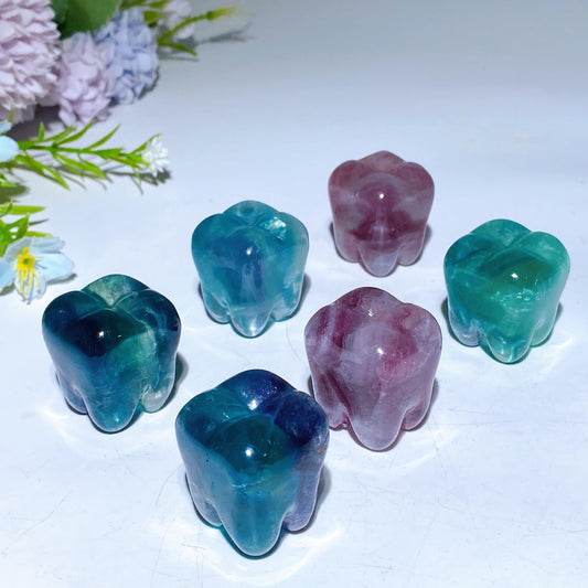 1.2" Fluorite Tooth Carving Crystal Healing Bulk Wholesale