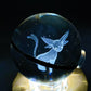 3D Inner Carving Crystal Pokemon Glass Sphere with Colorful Lamp Stand Crystal Healing Bulk Wholesale