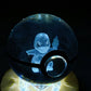3D Inner Carving Crystal Pokemon Glass Sphere with Colorful Lamp Stand Crystal Healing Bulk Wholesale