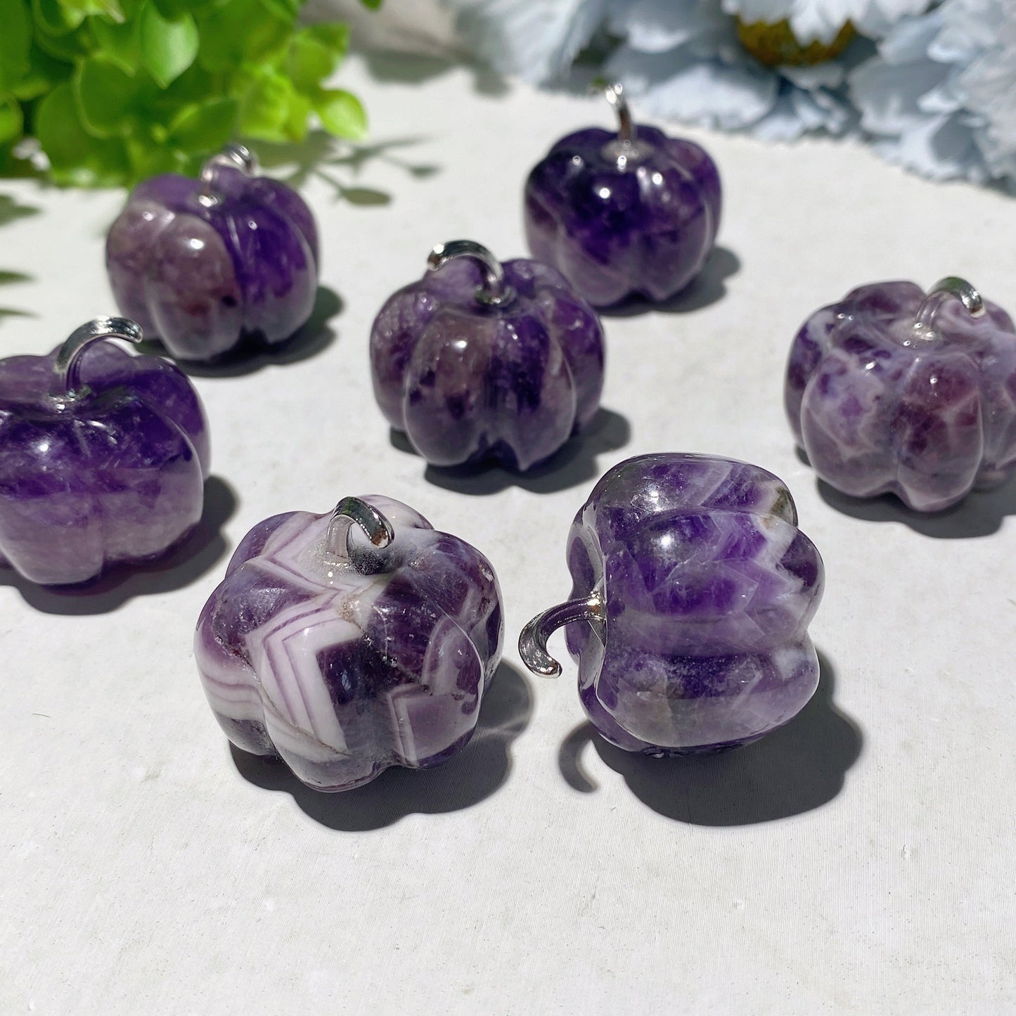 1.15" Dream Amethyst Pumpkin Carvings Bulk Wholesale