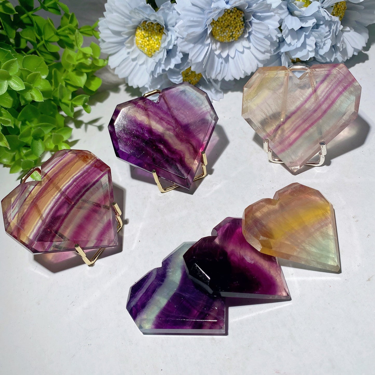 2.0"-2.4" Fluorite Heart Carvings Bulk Wholesale