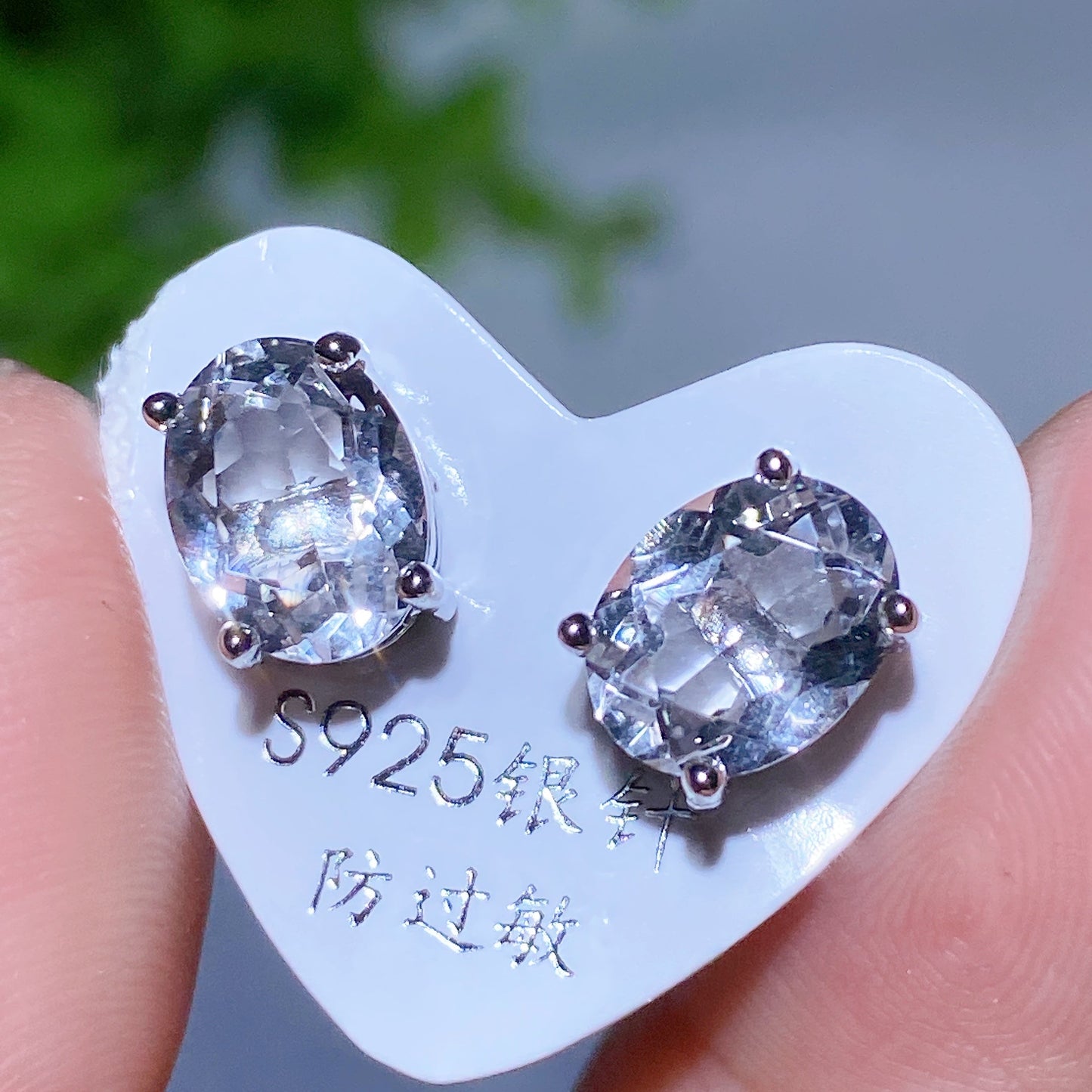 S925 Crystal Ear Stud Earring Crystal Healing Bulk Wholesale