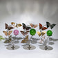 Silver Stand with Ocean Jasper Butterfly Carvings Decor Crystal Healing Bulk Wholesale