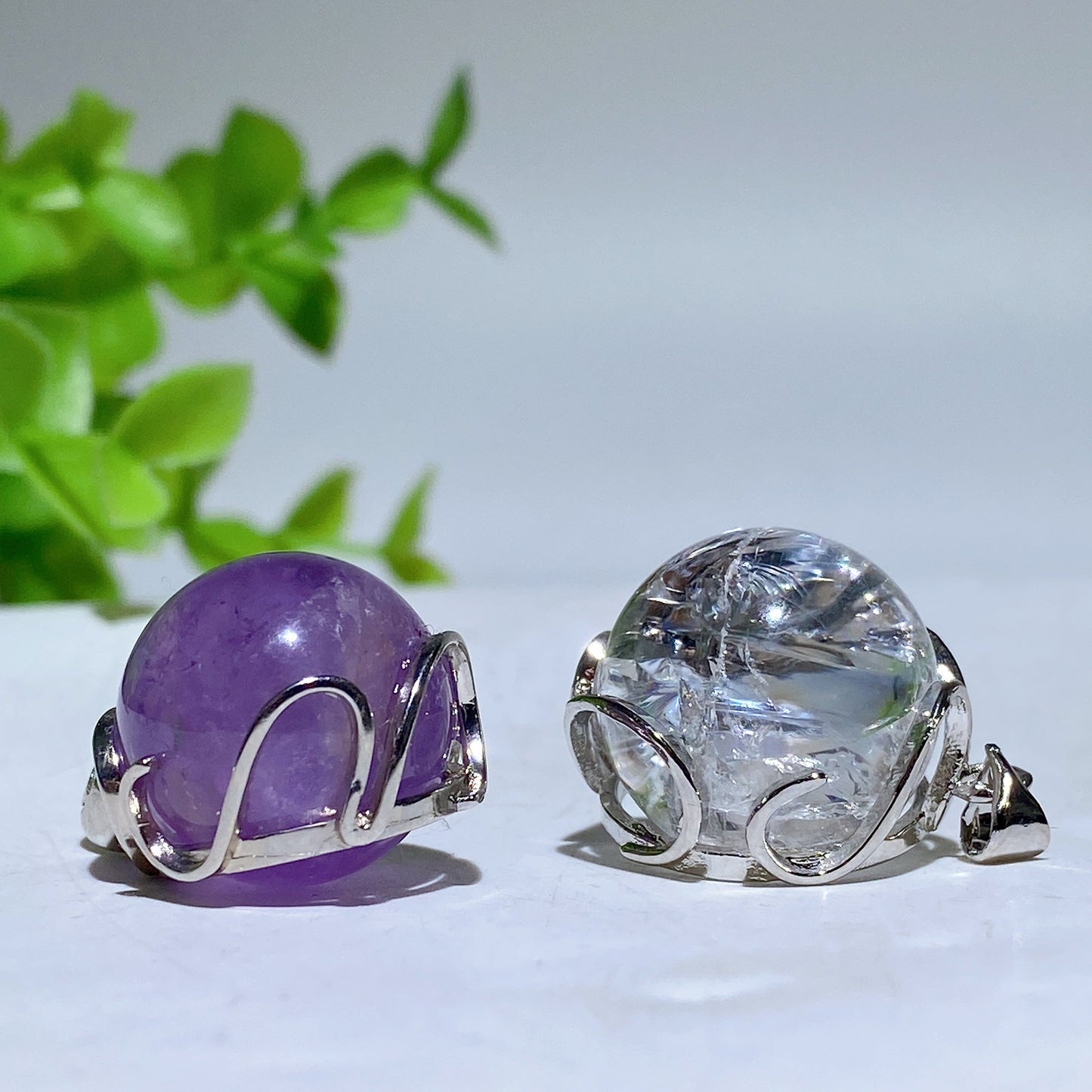 20mm Amethyst Clear Quartz Pendant Crystal Healing Bulk Wholesale