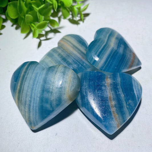 2.1"-2.5" Blue Onyx Heart Carvings Bulk Wholesale