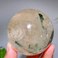 Unique 65mm Strong Rainbow Green Tourmaline In Quartz Sphere
