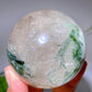 Unique 65mm Strong Rainbow Green Tourmaline In Quartz Sphere