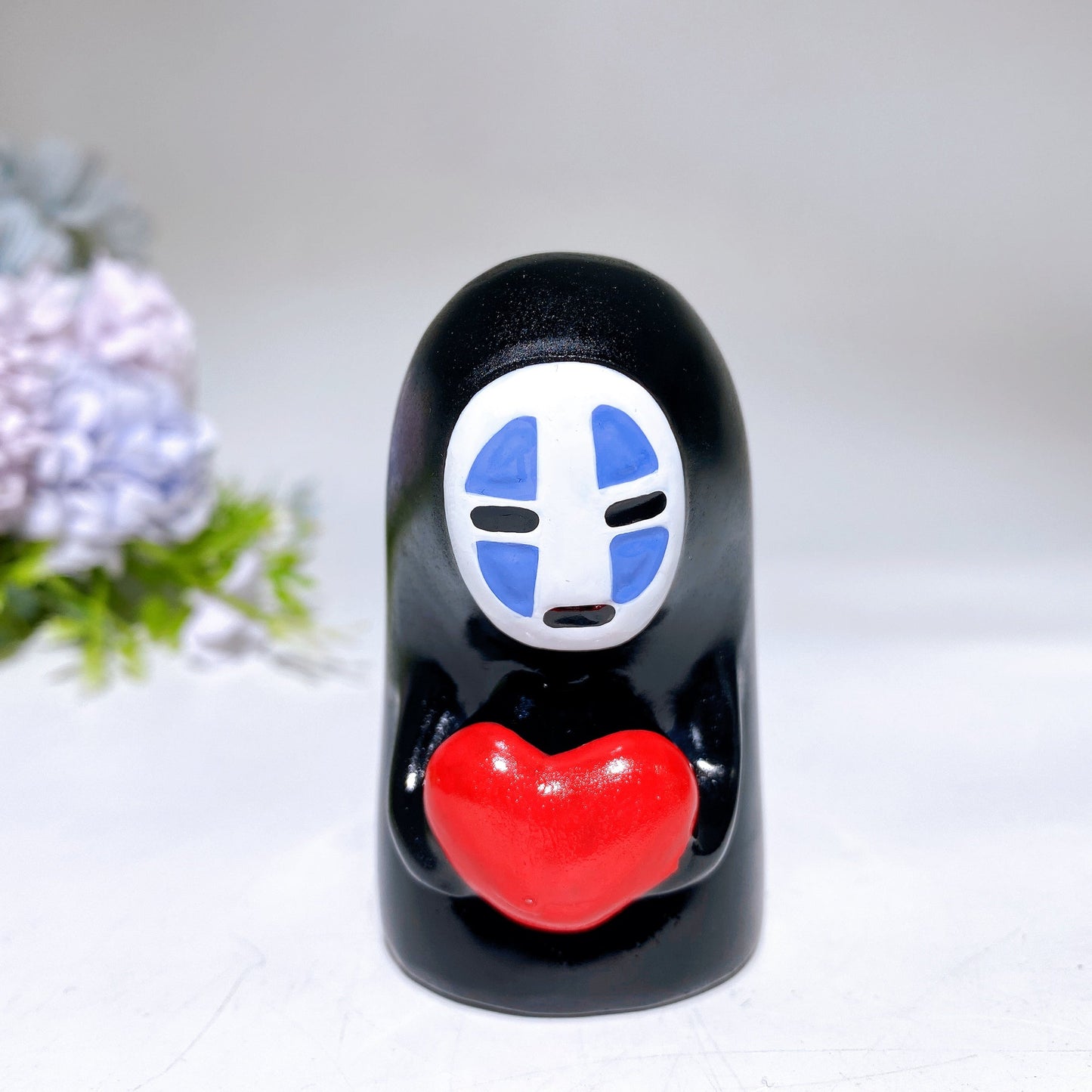 7cm Black Obsidian No-face Carving with Painting Crystal Healing Bulk Wholesale