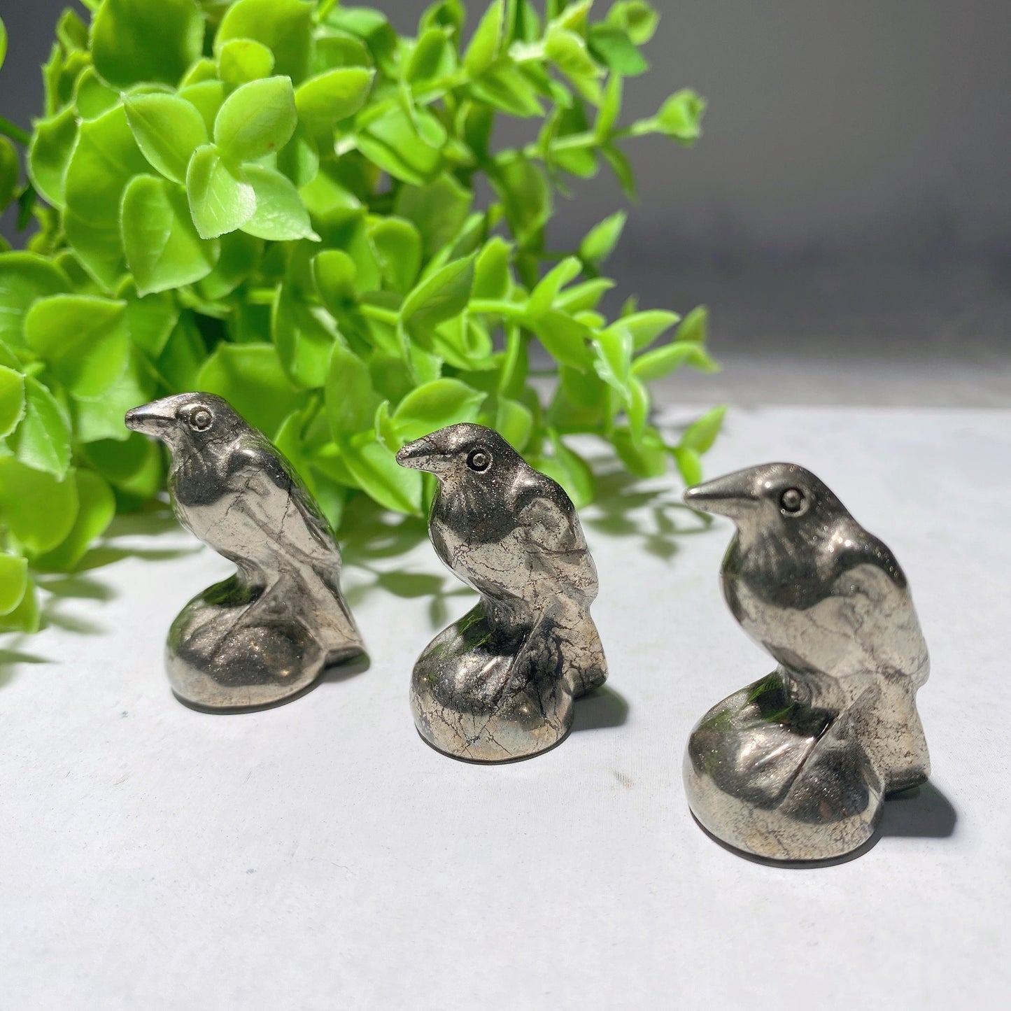 1.3" Pyrite Crow Carvings BulkWholesale