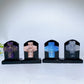 2.3" Black Obsidian Tombstone with Cross Skull Decor Carving Crystal Healing Bulk Wholesale