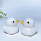 1.5" Orange Calcite White Jade Duck Carving Crystal Healing Bulk Wholesale