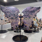 Large Unique Charoite with Calcite Butterfly Wings with Stand Crystal Healing Bulk Wholesale
