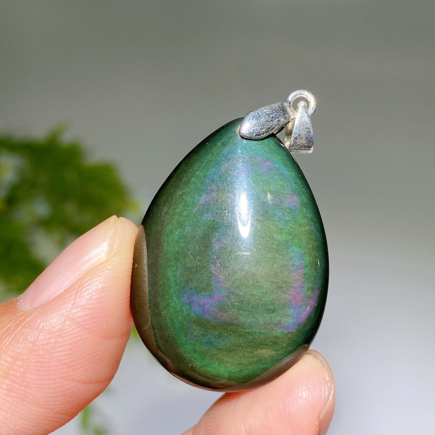 35mm Rainbow Obsidian Water Drop Pendant Crystal Healing Bulk Wholesale