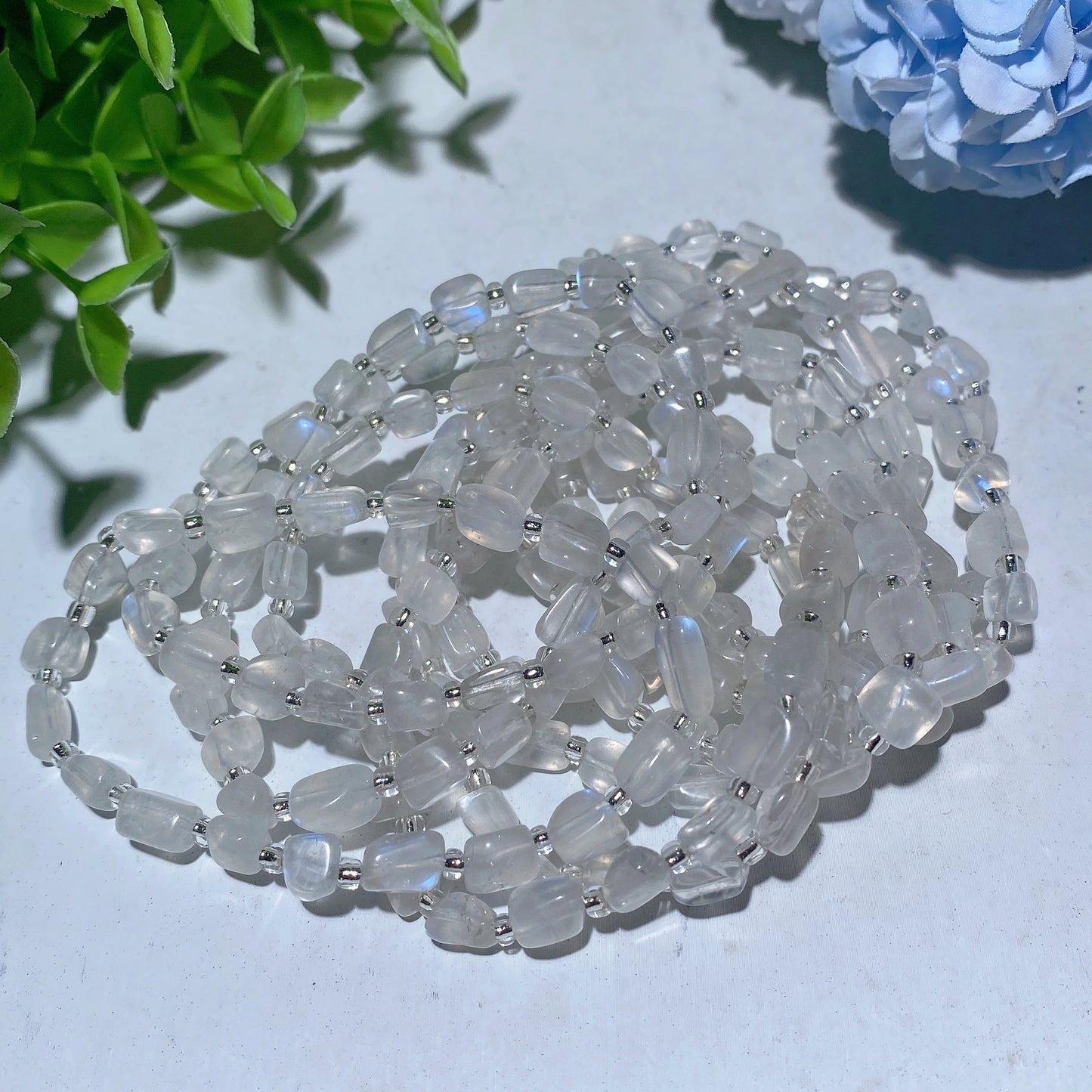 White Moon Stone Chips Bracelet Bulk Wholesale