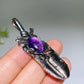 Crystal Metal Feather Pendant Crystal Healing Bulk Wholesale