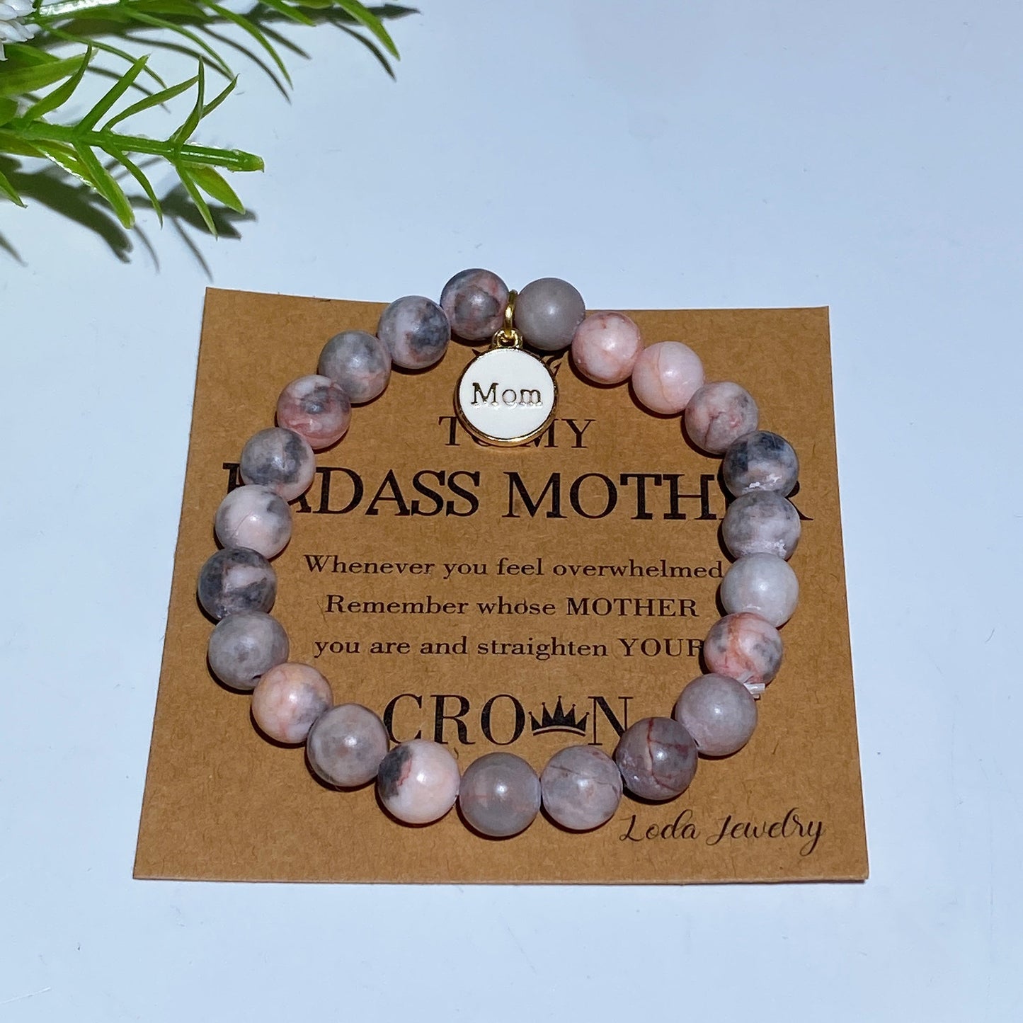 Mother's Day Gift 8mm Crystal Pearl Bracelet with Card Crystal Healing Bulk Wholesale