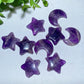 1.1" Dream Amethyst Moon Star Carvings Bulk Wholesale