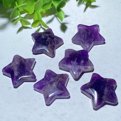 1.1" Dream Amethyst Moon Star Carvings Bulk Wholesale