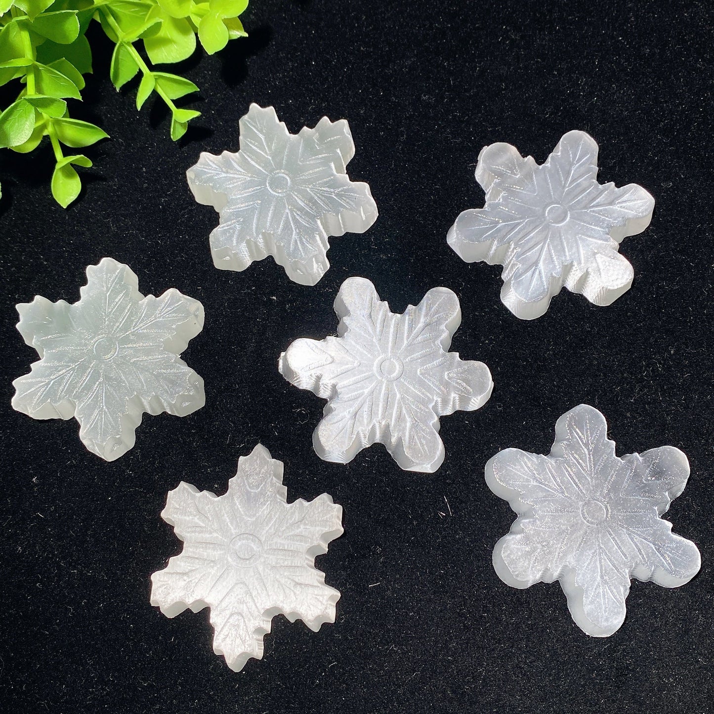 25.0" Selenite Snowflake Carvings Bulk Wholesale