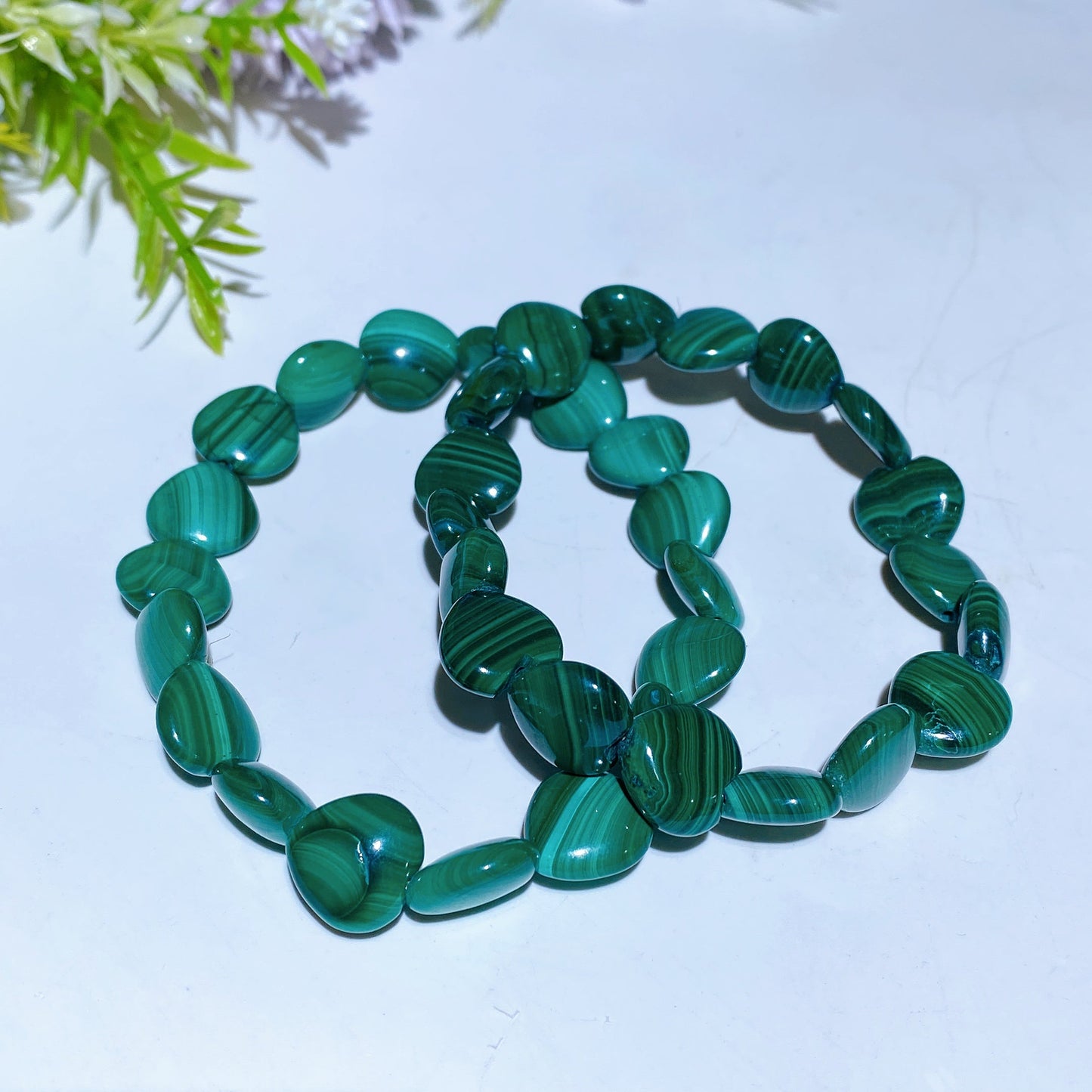 Natrual Malachite Heart Bracelet Crystal Healing Bulk Wholesale
