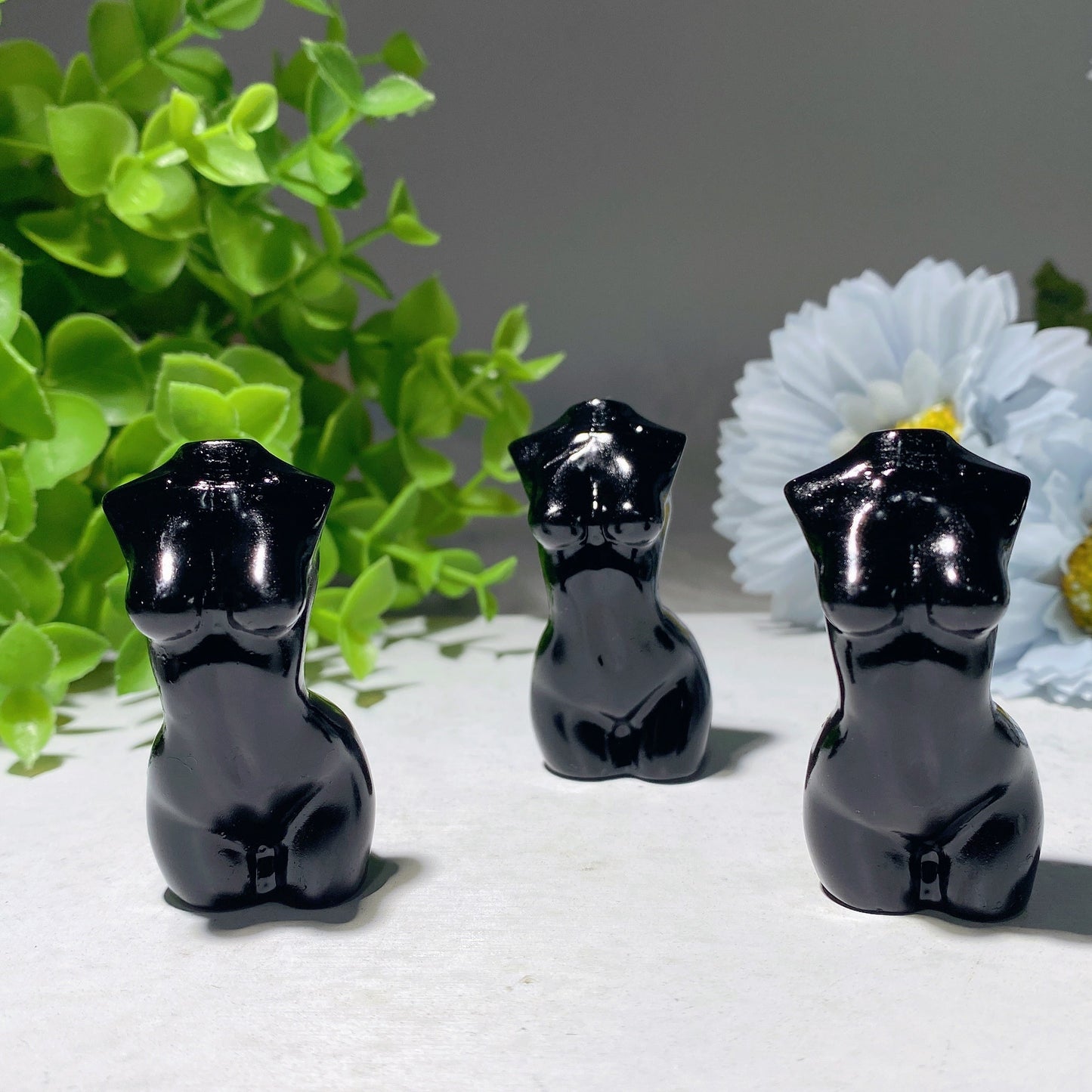 2.0" Black Obsidian Woman Moel Body Carvings Bulkl Wholesale