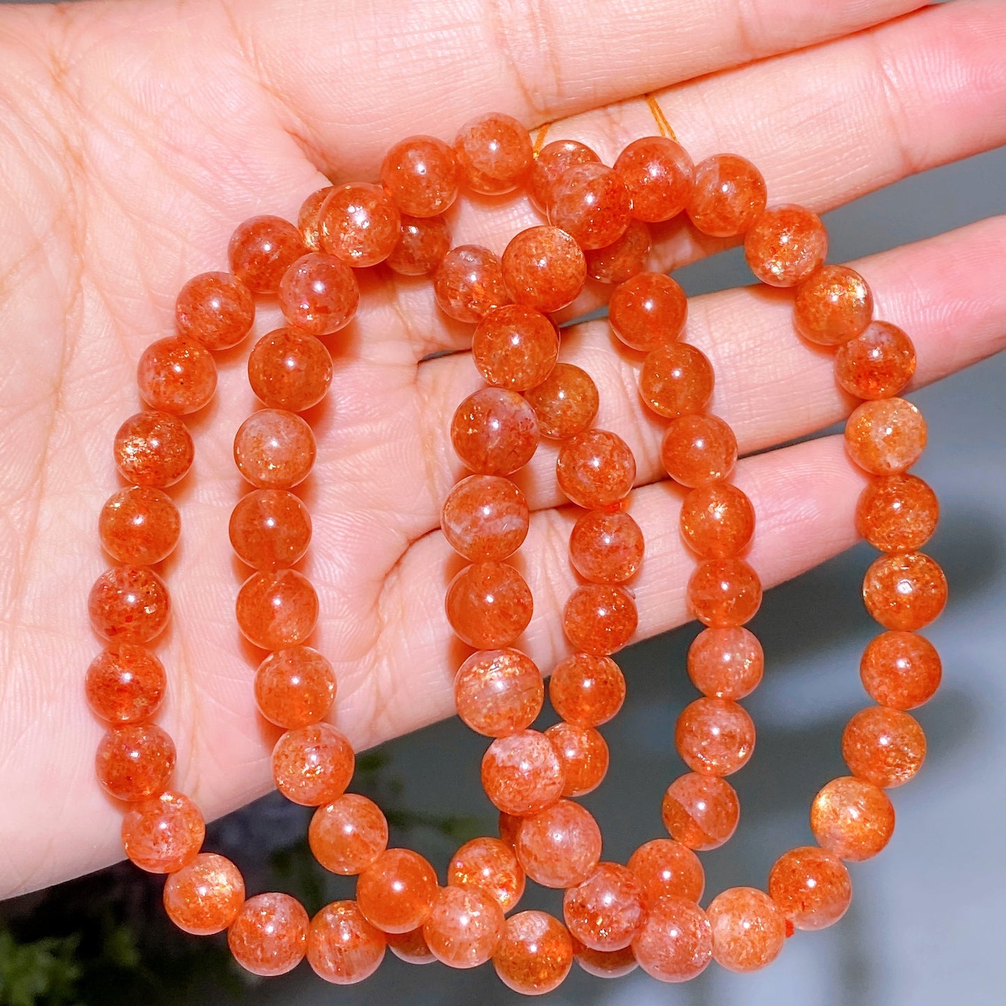 7.8-8mm High Grade Golden Sunstone Bracelet Crystal Healing Bulk Wholesale