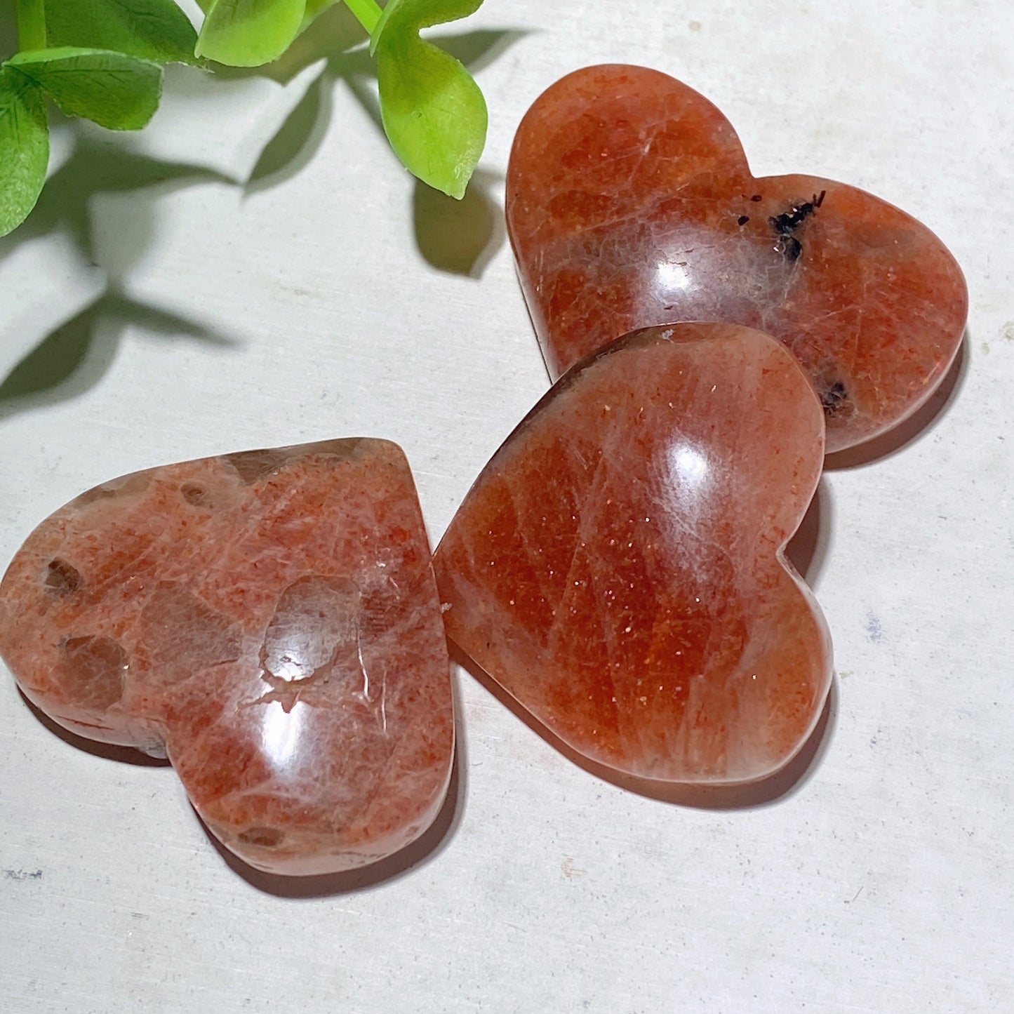 1.2"-1.5" Golden Sunstone Heart Palms Bag Bulk Wholesale