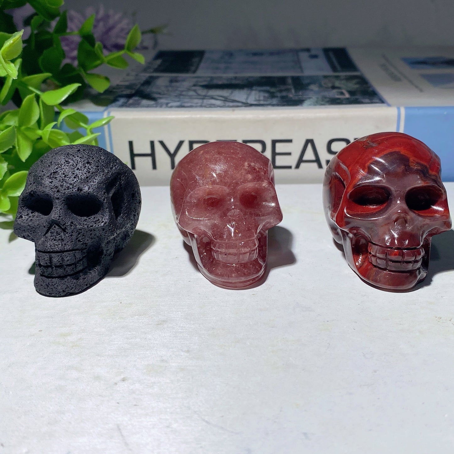 2.0" Mixed Crystal Skull Carvings Bulk Wholesale