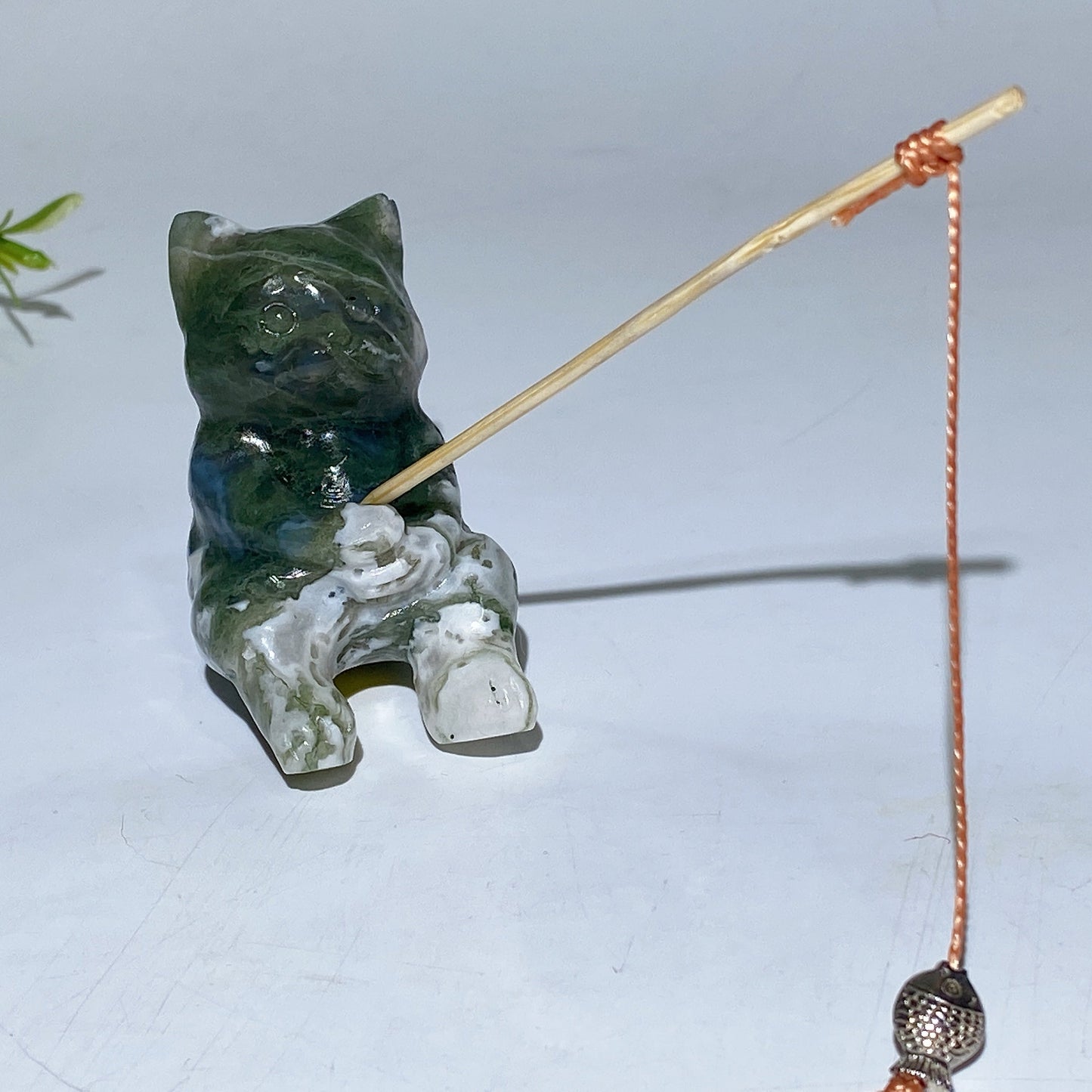 2.3" Crystal Fishing Cat Carving Crystal Healing Bulk Wholesale