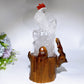 Unique Clear Quartz with Carnelian Rooster Carving with Wooden Stand Crystal Healing Bulk Wholesale