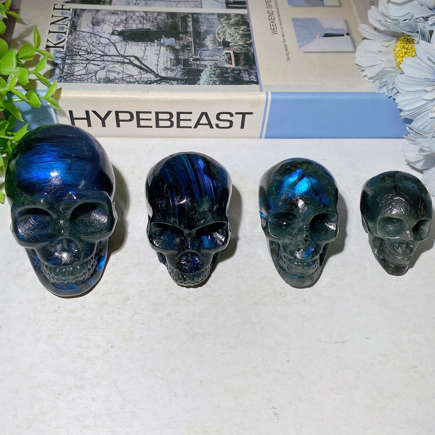 2.0"-3.0" Labradorite Skull Carvings Bulk Wholeesale