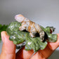 2.7" Crystal Dinosaur on Leaf Carving Crystal Healing Bulk Wholesale