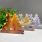 3.5" Druzy Agate Deer & Christmas Tree Carvings For Christmas Decor Bulk Wholsale