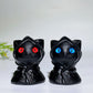 2.0" Black Obsidian Halloween Cat Carving Crystal Healing Bulk Wholesale