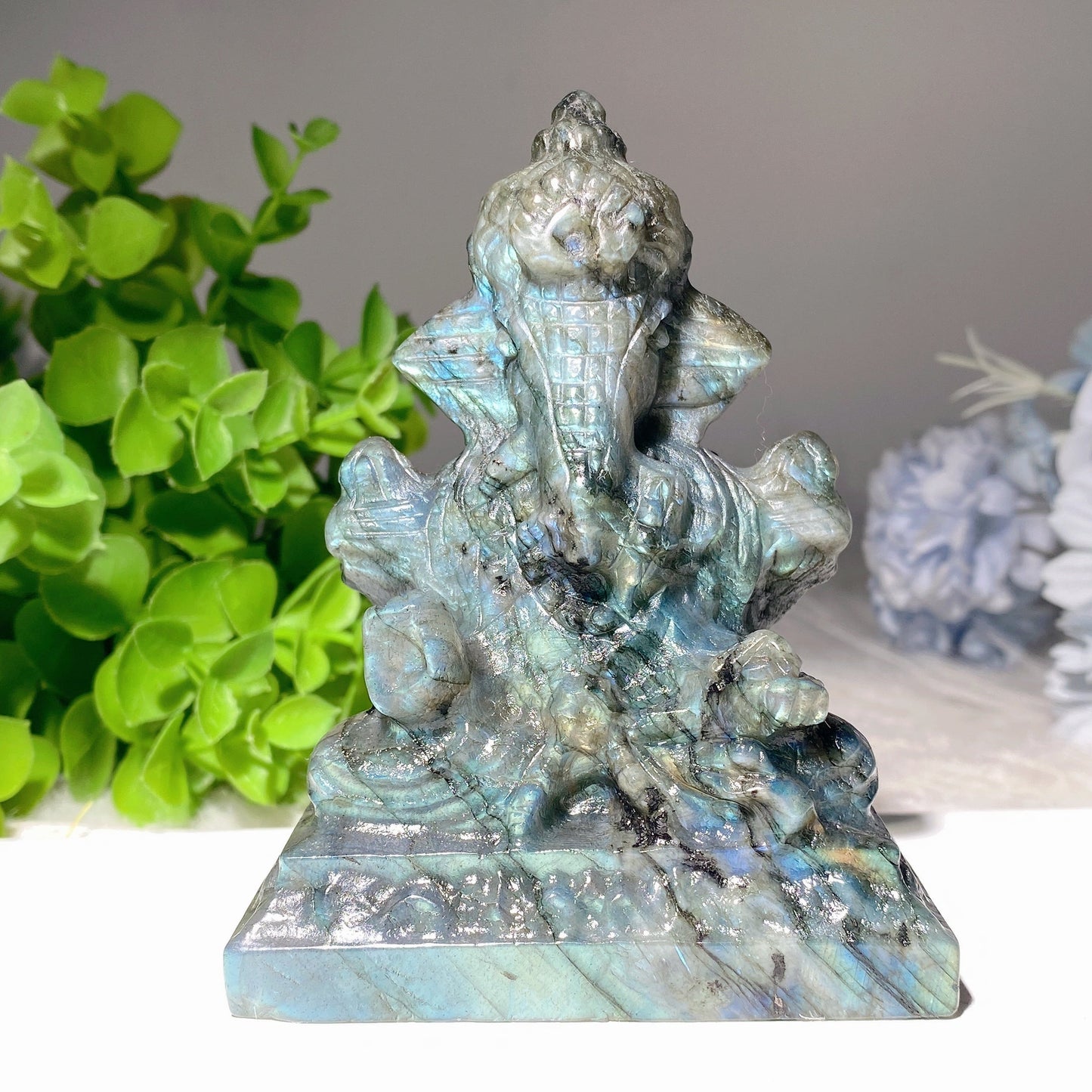 4.0"  Labradorite Ganesha Carvings Bulk Wholesale