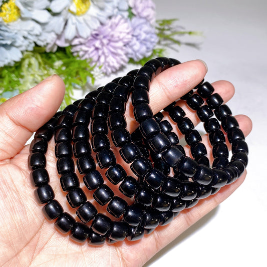 8.5mm Black Onyx Pumpkin Bracelet Crystal Healing Bulk Wholesale