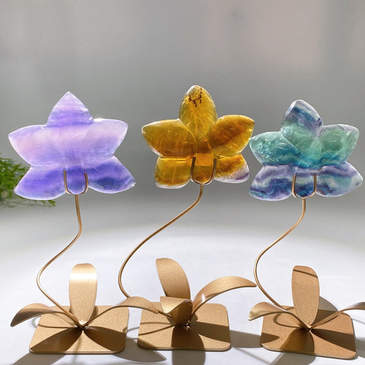 Crystal Flower Carving with Stand Crystal Healing Bulk Wholesale