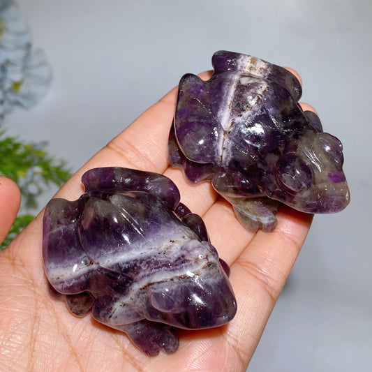 2.3"  Dream Amethyst Frog Carving Crystal Healing Bulk Wholesale