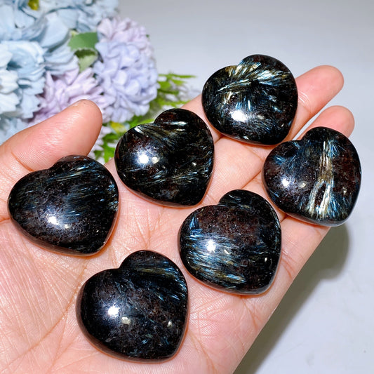 35mm Astrophylite Heart Carving Crystal Healing Bulk Wholesale