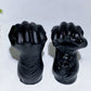 4.0" Black Obsidian Skull Fist Carving Crystal Healing Bulk Wholesale