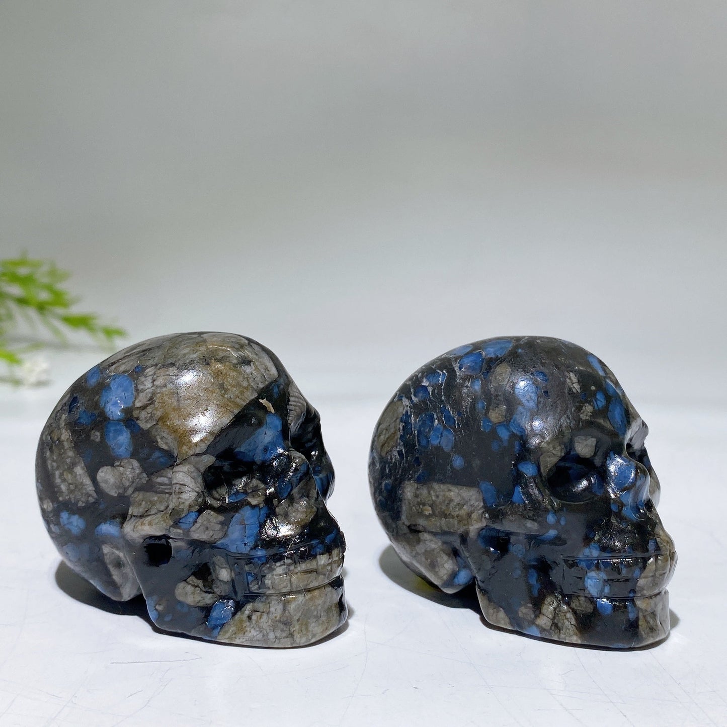 2.1" Blue Que Sera Skull Carving Crystal Healing Bulk Wholesale