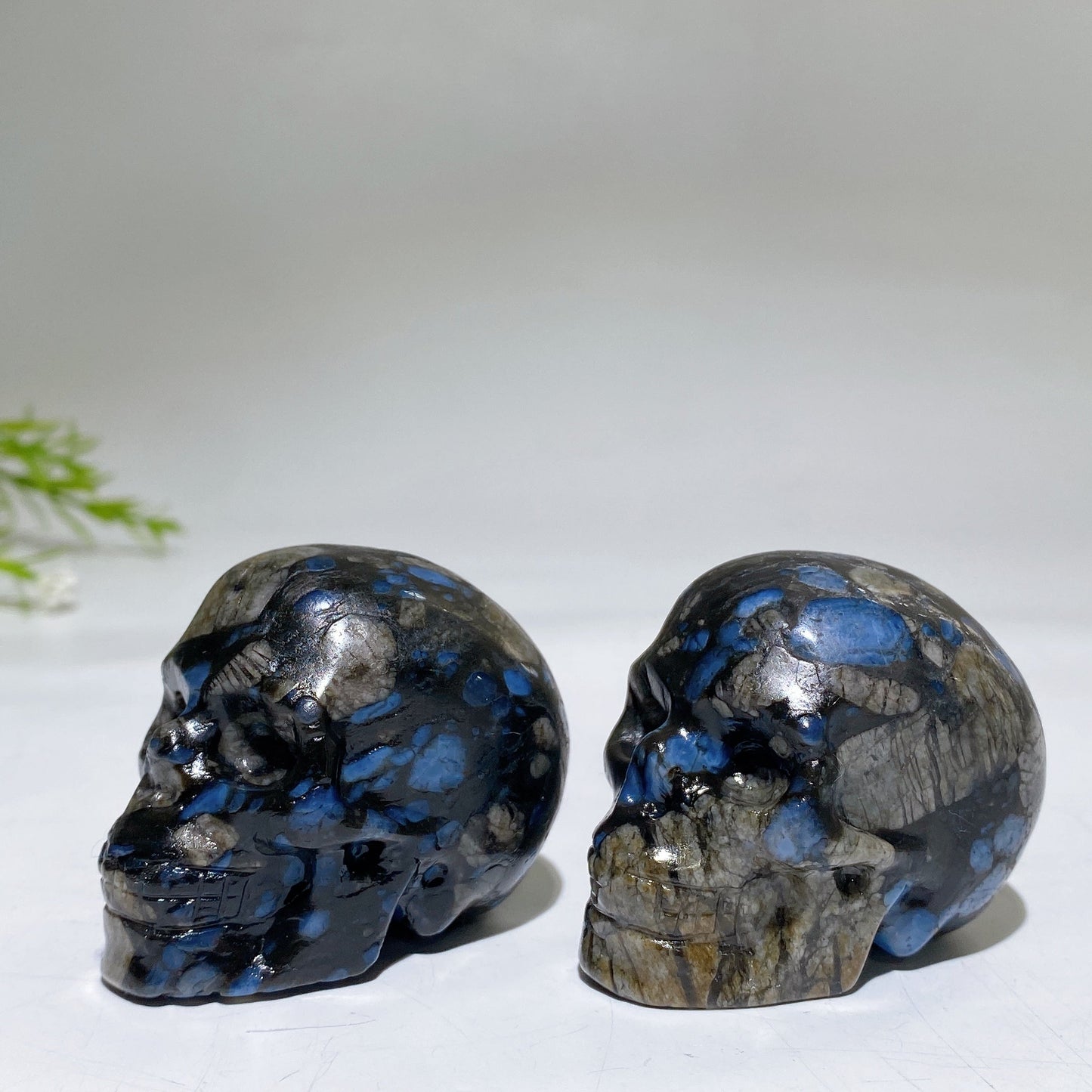 2.1" Blue Que Sera Skull Carving Crystal Healing Bulk Wholesale