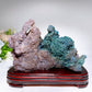 23cm Large unique Grape Agate Specimen with Free Wooden Stand Crystal Healing Bulk Wholesale